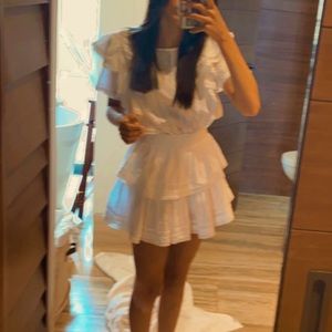 LoveShackFancy Natasha Dress (white size small).